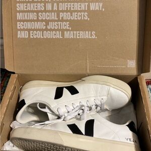 Veja White Sneakers with Black Logo